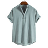 Camp Collar Shirt Personality Short Sleeve Stripes
