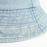 Denim Bucket Hat Fishing Cap Cotton Print Fisherman Hat Fashion Retro Alphabet Embroidery Sunhat