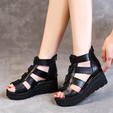 Platform Heels for Women Peep Toe Sandals Women Summer Casual Hollow High Heel Platform Shoes