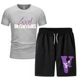Vlone T Shirts & Shorts 2 Piece Set Short Sleeve T-Shirt Sports Summer