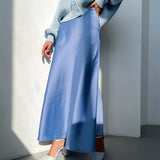MIDI Mauve Skirt Autumn Mid-Length Skirt Summer Fishtail Skirt Ice Silk Purple