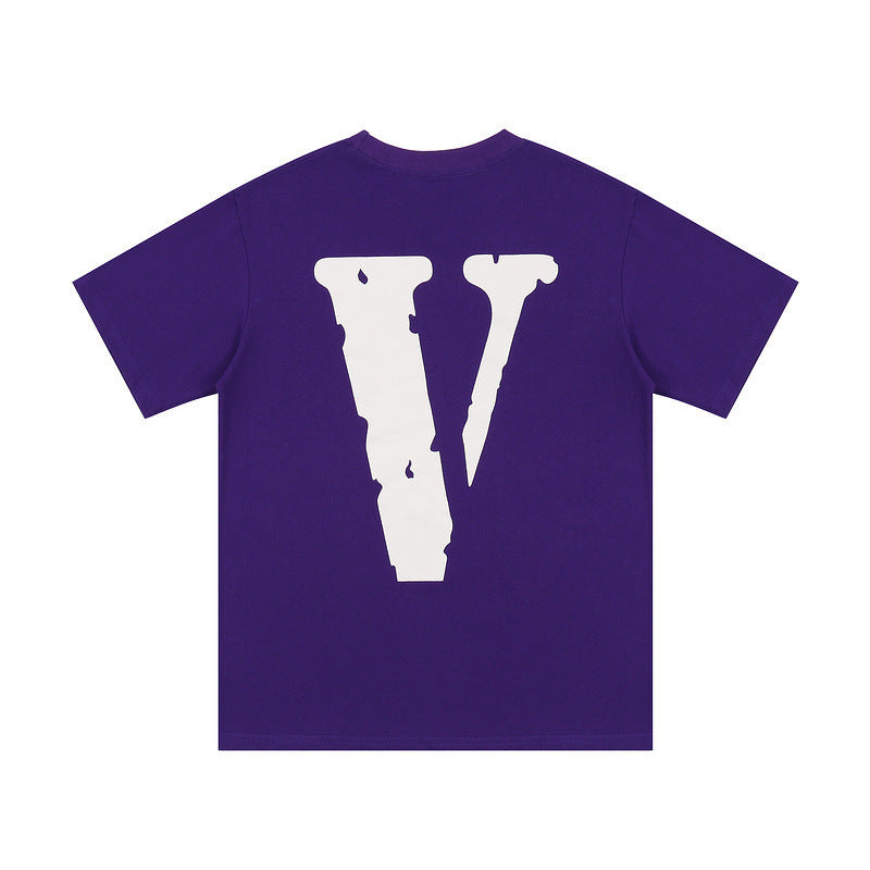 Vlone T Shirt T-Shirt Summer Large V Printed Loose Casual Short Sleeve