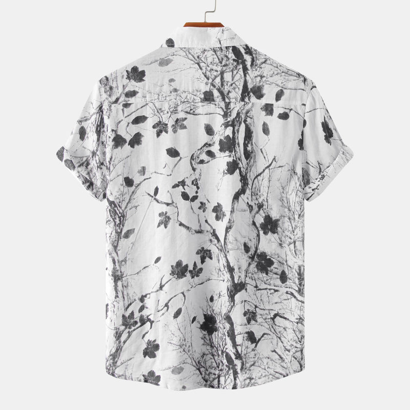 Camp Collar Shirt Floral Beach Shirt Short Sleeve