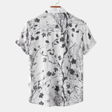 Camp Collar Shirt Floral Beach Shirt Short Sleeve