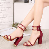 High Heels Ladies Sandals Summer Large Size Fashion Buckle Women's Sandals