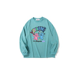 Man Fall Outfits Hip Hop Retro Love Printed Crew Neck Sweatshirt Casual Long-Sleeved Top for Men