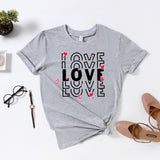 Valentine's Day T Shirts Couples Printed Loose Pullover Loose Short Sleeve T-shirt