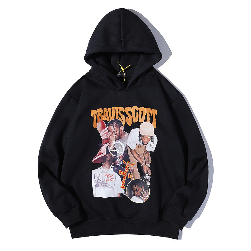 Kanye West Sunday Service Hoodie Hip Hop Rap Character Printed Loose Sweatshirt