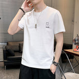 Men T-Shirts Smiley Printed Solid Color