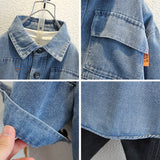 Toddler Boys Jackets Children's Clothing Boys Autumn Clothing Denim Shirt Spring and Autumn
