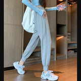Grey Sweatpants Gray Sports Pants Female Spring and Autumn Loose