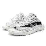 Mens Slide Coconut Slippers Summer Outdoor Fly Woven Mesh Beach Flip-Flops Shoes