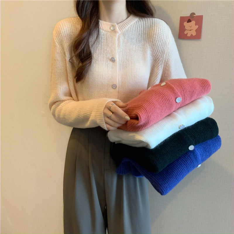 Gloria Vanderbilt Loose round Neck Long Sleeve Sweater Sweater Cardigan