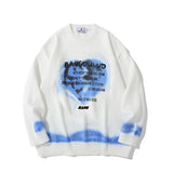 Men Sweater Heart Letter Printed Knitwear Men Loose Pullover