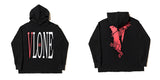 Vlone Hoodie Autumn And Winter Clothes Black And White Large V-Shaped Female Men And Women Couple Hooded Sweater