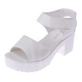 Platform Heels for Women Summer Chunky Heel Muffin Peep Toe Sandals