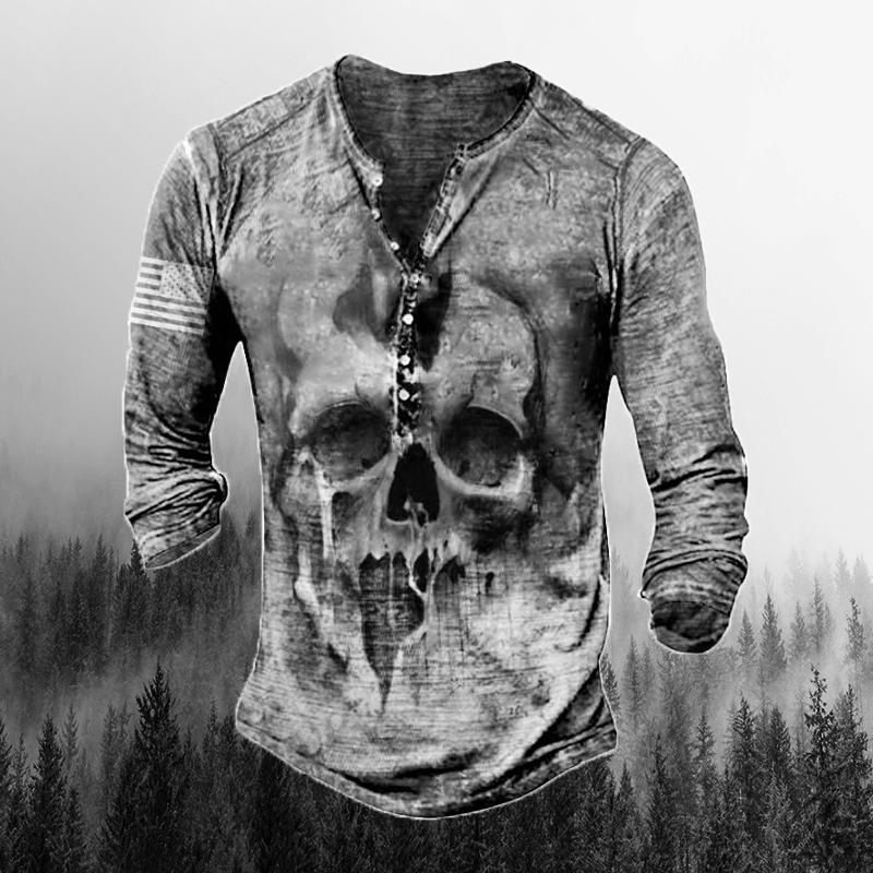 Skull Apparel Printed Skull Crew Neck T-shirt