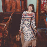 Coachella Music Festival Outfits Vintage Ethnic Print Loose Dress