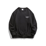 Man Fall Outfis Casual Simple Letter Embroidered Crew Neck Sweater Loose Bottoming Top