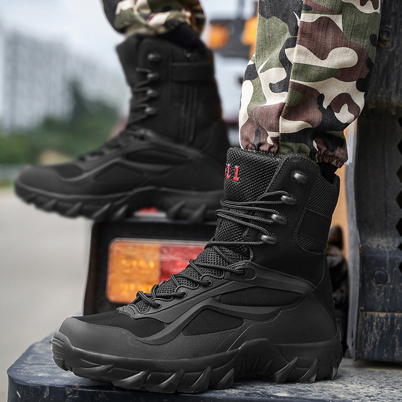Hiking Shoes plus Size High-Top Military Boots Male Outdoor Climbing Boots Tactical Combat Boots Desert Tooling