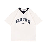 Men T Shitrs Letter Printed Round Neck