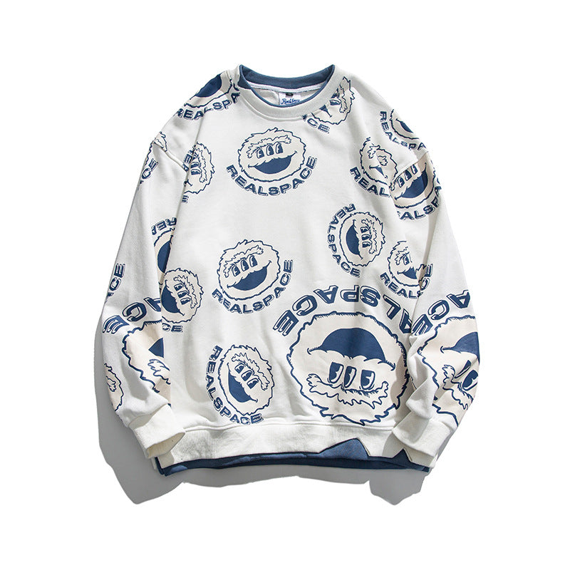 Crew Neck Sweatshirts for Men | Cartoon round Neck Sweater Loose Top