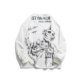 Crew Neck Sweatshirts for Men Men's Autumn Cartoon Printed Crew Neck Sweatshirt