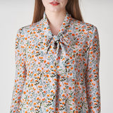 Coachella Music Festival Outfits Vintage Floral Silk Shirt for Women Spring