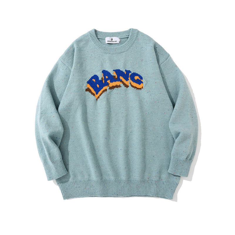 Men Sweater Sweater Men's BF Idle Style Loose round Neck Sweater