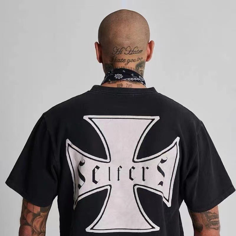 Askyurself T Shirt Casual Loose American Street Short Sleeve T-shirt