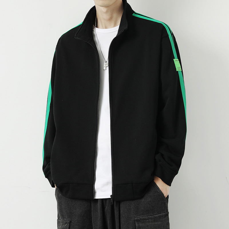Men Hoodie Spring and Autumn Heavy Japanese Wide Version Tup Cardigan Stand Collar Sweater