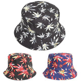Bucket Hat Fishing Cap Cotton Print Fisherman Hat Maple Leaf Hat Female Outdoor Leisure Basin Hat