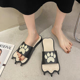 Women Open Toe Sandals Flats Summer Cute Flat Slippers