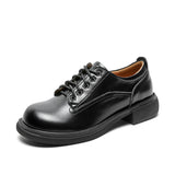 Mary Jane Shoes Jk Leather Shoes Autumn And Winter Black Small Leather Shoes For Women