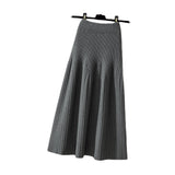 MIDI Mauve Skirt Thickened Knitting Women's Autumn and Winter Skirt