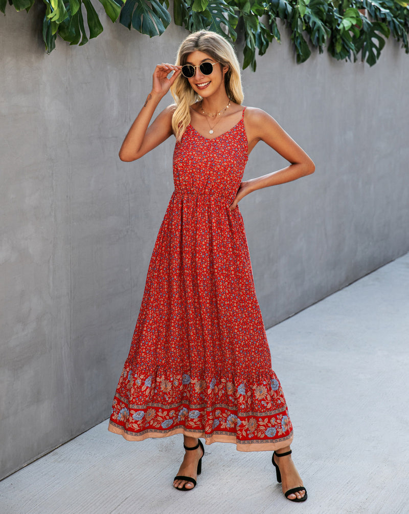 Gypsy Style Dresses Printed Backless Sling