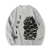 Men Sweater Cartoon Jacquard Sweater Men Fashion Brands round Neck Sweater Pullover