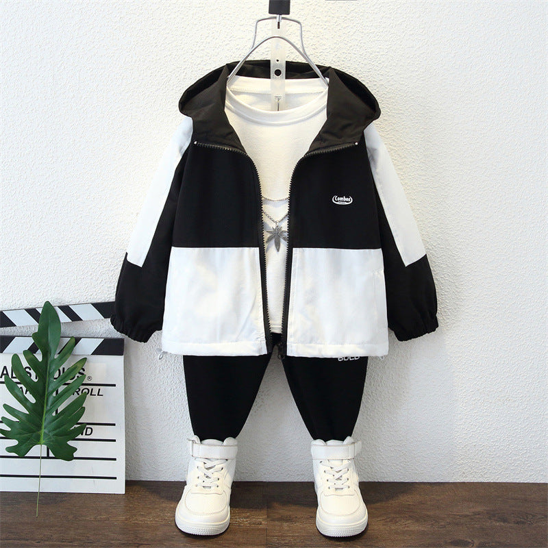 Toddler Boys Jackets Boys' Coat Spring And Autumn Hooded Jacket
