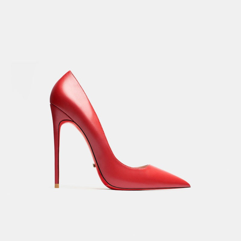 Red Bottom Heels Shallow Mouth Pointed High Heel Stiletto Heel Work Shoes for Catwalk