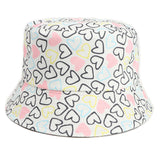 Bucket Hat Fishing Cap Cotton Print Fisherman Hat Cartoon Animation Pattern Outdoor Sun Hat for Men and Women
