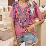 Romanian Gypsy Outfits Western Ethnic Style Short Sleeve T-shirt Top