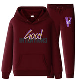 Vlone Hoodie & Pants 2 Piece Set Hooded Sweater Men And Women Loose