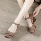 Highway Flat Sandals Summer Breathable Hollow Out Hole Sandals Women