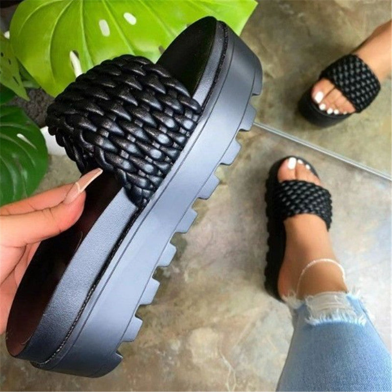 Women Platform Sandals Spring/Summer Thick-Soled Flat-Heeled Sandals