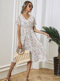 Nine Britton Dress Small Floral Print Short Sleeve