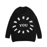 Men Sweater Letter Brocade Sweater Men's Trendy Pullover