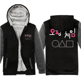 Squid Game Costume Creative Printing Thickened Zipper Sweater