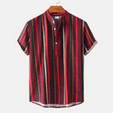Camp Collar Shirt Short Sleeve Lapel Print