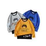 Children Long Sleeve Shirts Spring and Autumn Boys' Long-Sleeved T-shirt Top Children's