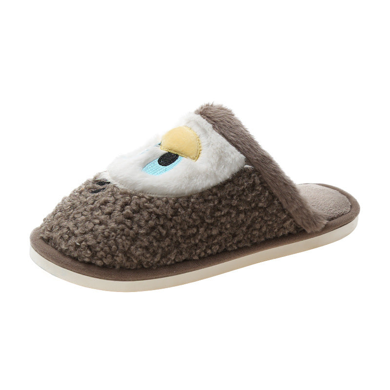 Cotton Slides Cotton Slippers Female Bow Couple Household Indoor Warm Home Fluffy Slippers